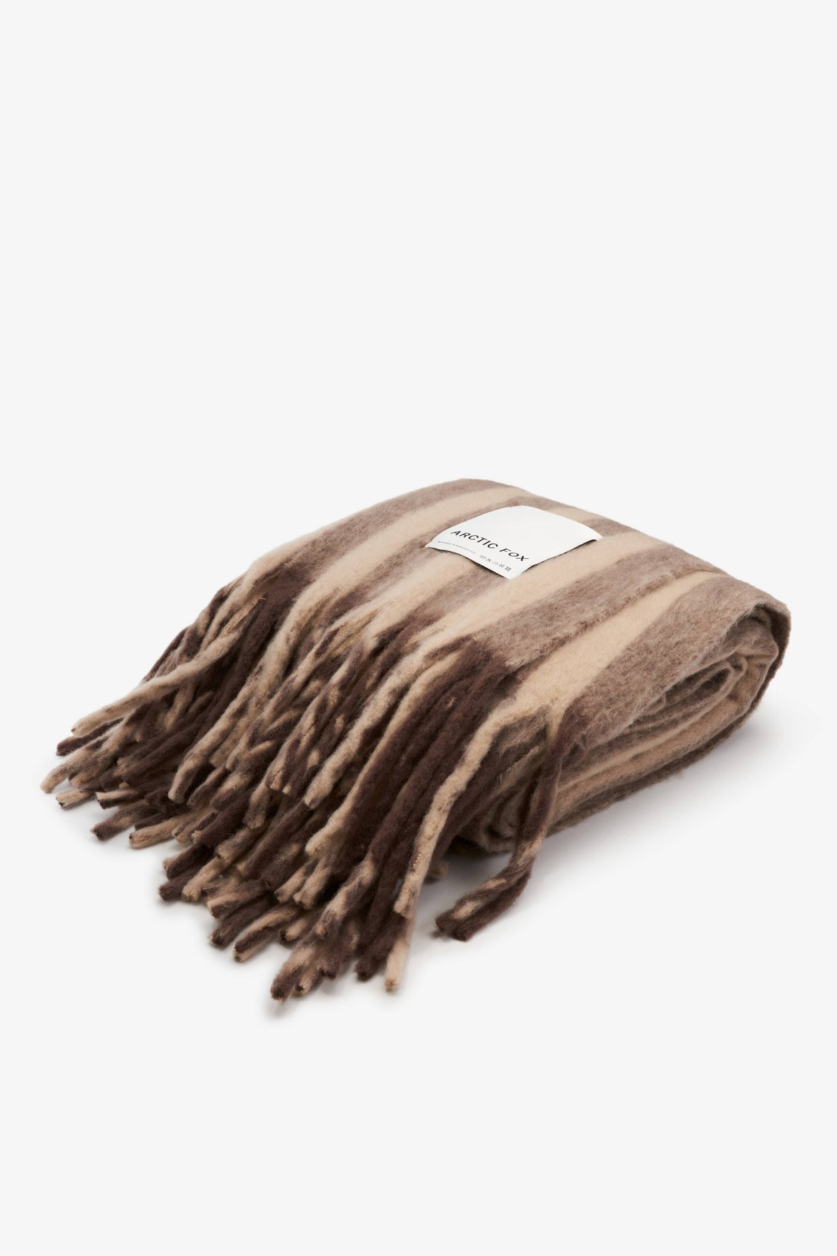 Merino Wool Blend Throw | Burnt Umber Stripe