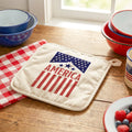 Vintage American Flag Poster - Cotton Pot Holder