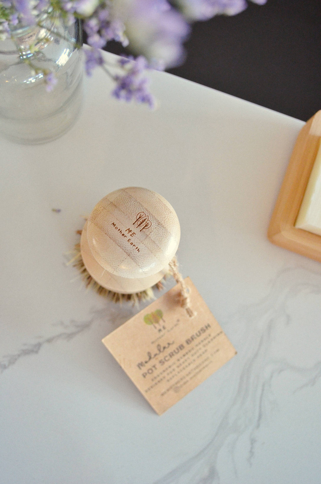 Bamboo Pot Scrubbing Brush with Replaceable Head