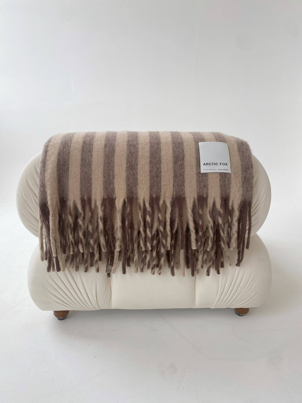 Merino Wool Blend Throw | Burnt Umber Stripe