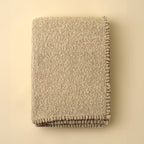 Blanket Stitch Boucle Throw, Natural