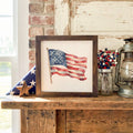 Watercolor Waving American Flag - Framed Sign