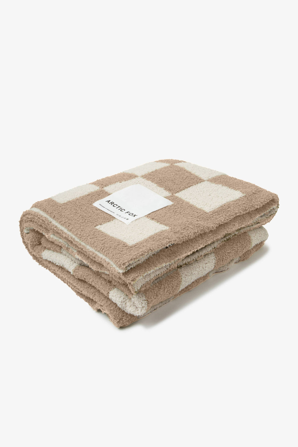 Teddy Recycled Fleece Throw | Beige Check