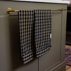Olive Green Gingham Ruffle Kitchen Towels | Set of 2