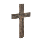 Rustic Solid Wood Faith Cross Wall Decor Distressed 18"