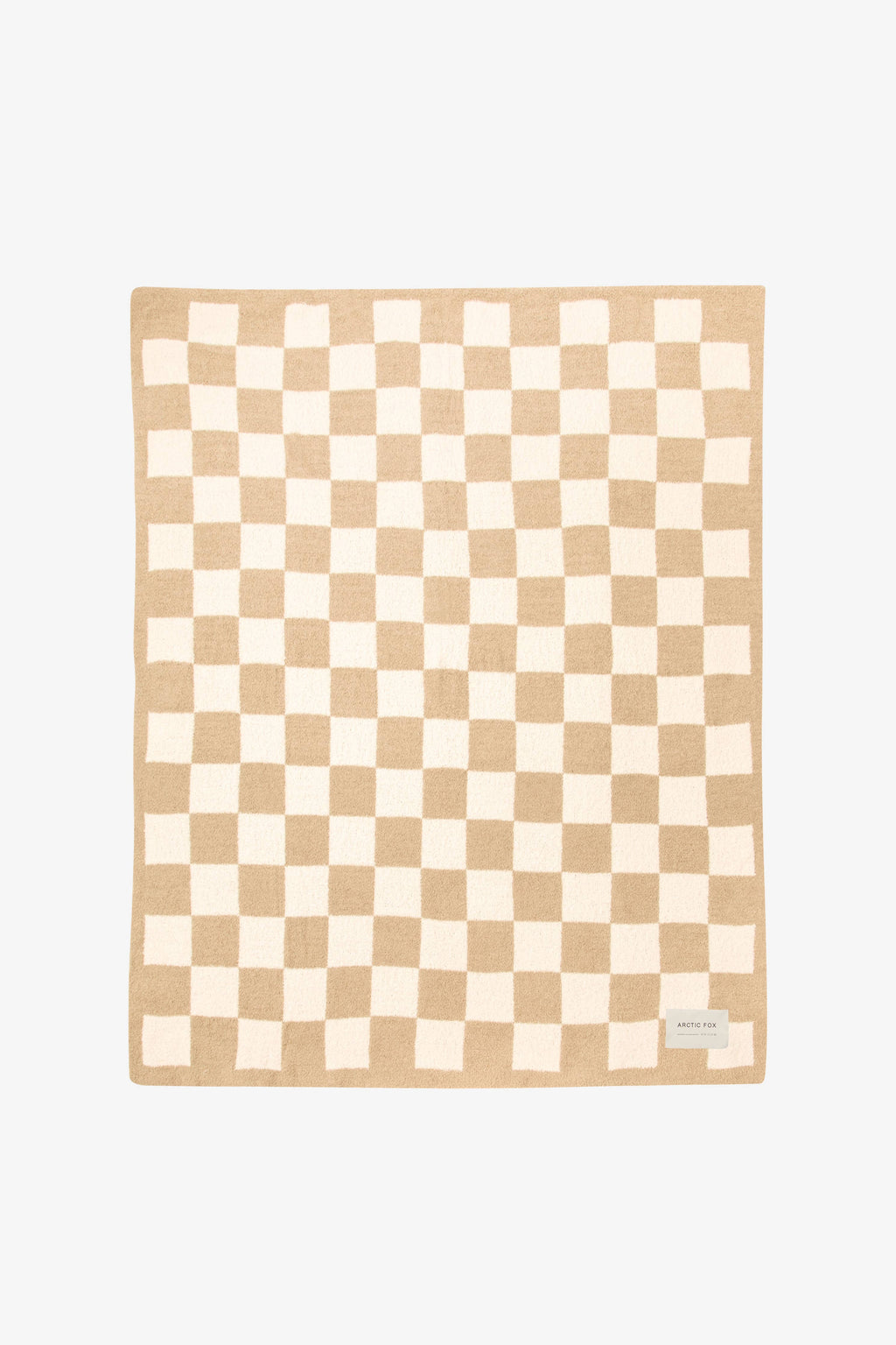 Teddy Recycled Fleece Throw | Beige Check