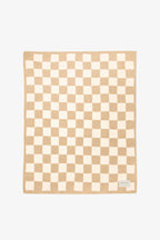 Teddy Recycled Fleece Throw | Beige Check