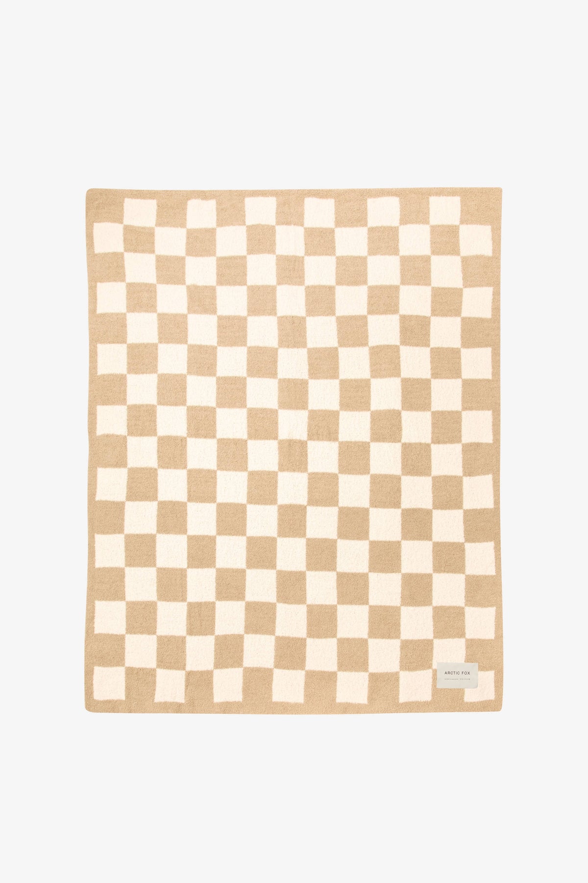 Teddy Recycled Fleece Throw | Beige Check