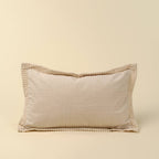 21x12 Corded Velvet Edge Pillow, Ivory: Cover with Filler