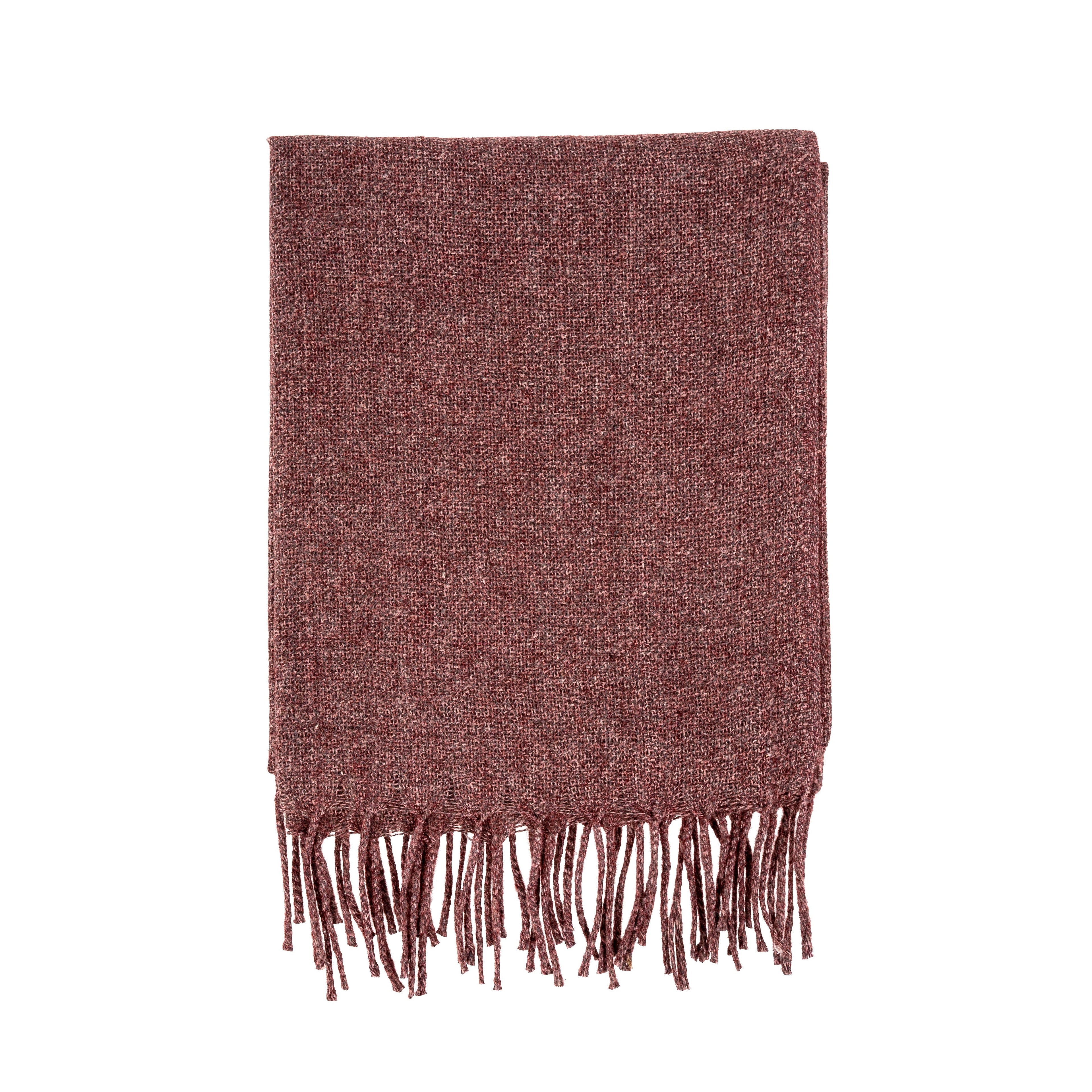 Adair Wool Blend Throw, Deep Plum