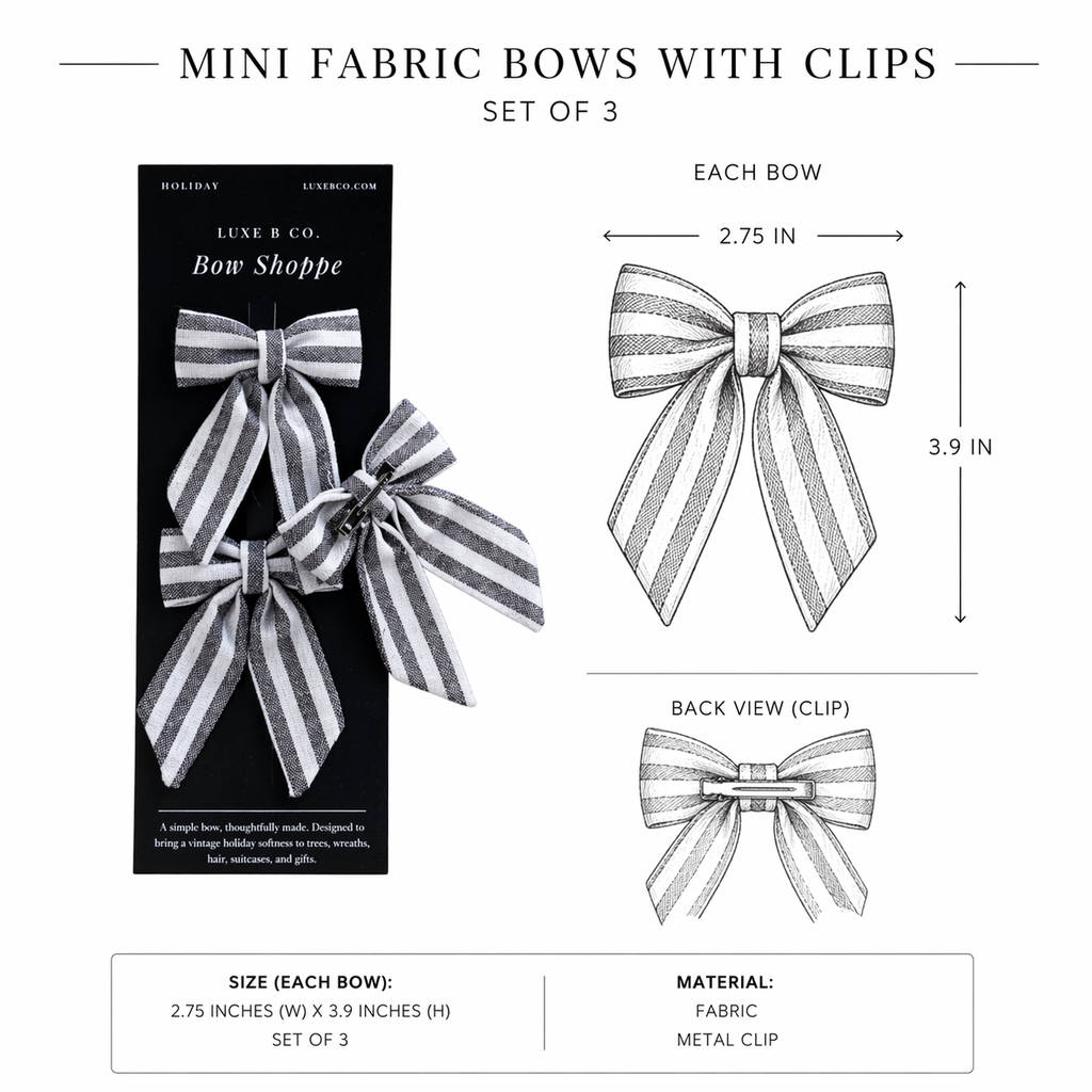Deep Red Velvet Mini Fabric Bows with Clips Set