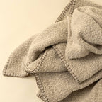Blanket Stitch Boucle Throw, Natural