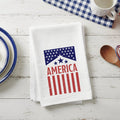 Vintage American Flag Poster - Cotton Tea Towel: 19" x 28"