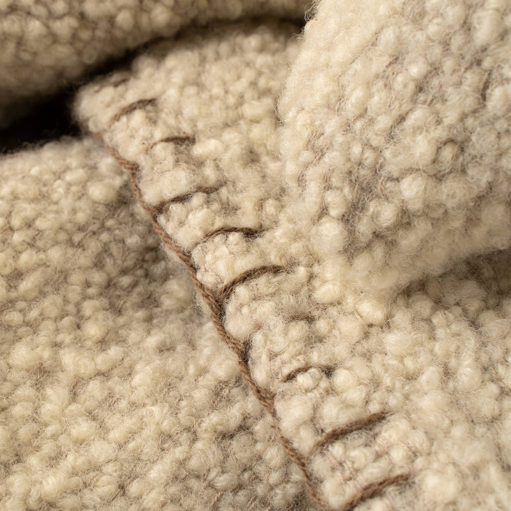 Blanket Stitch Boucle Throw, Natural
