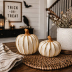 Gold White Fall Pumpkin - Small