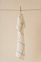Classic Checks Cosette Linen Kitchen Towel - White