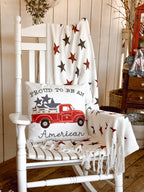 Americana Stars Woven Throw Blanket 50x60