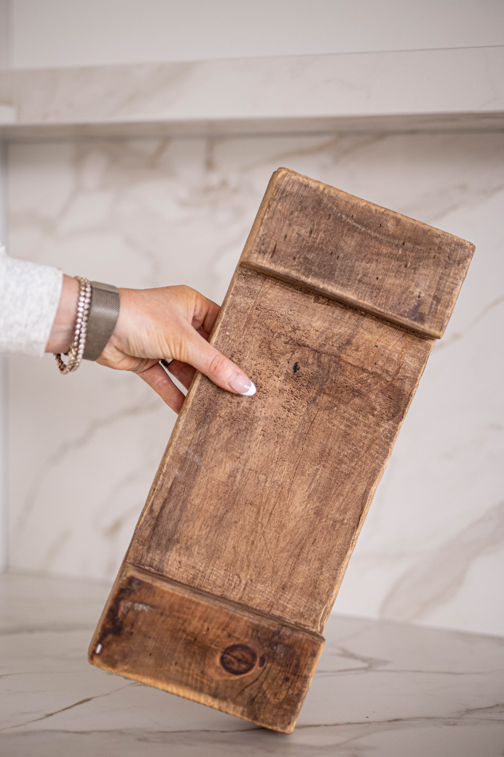 Trivet Riser Solid Reclaimed Elm Wood: Elm Wood