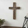 Rustic Solid Wood Faith Cross Wall Decor Distressed 18"