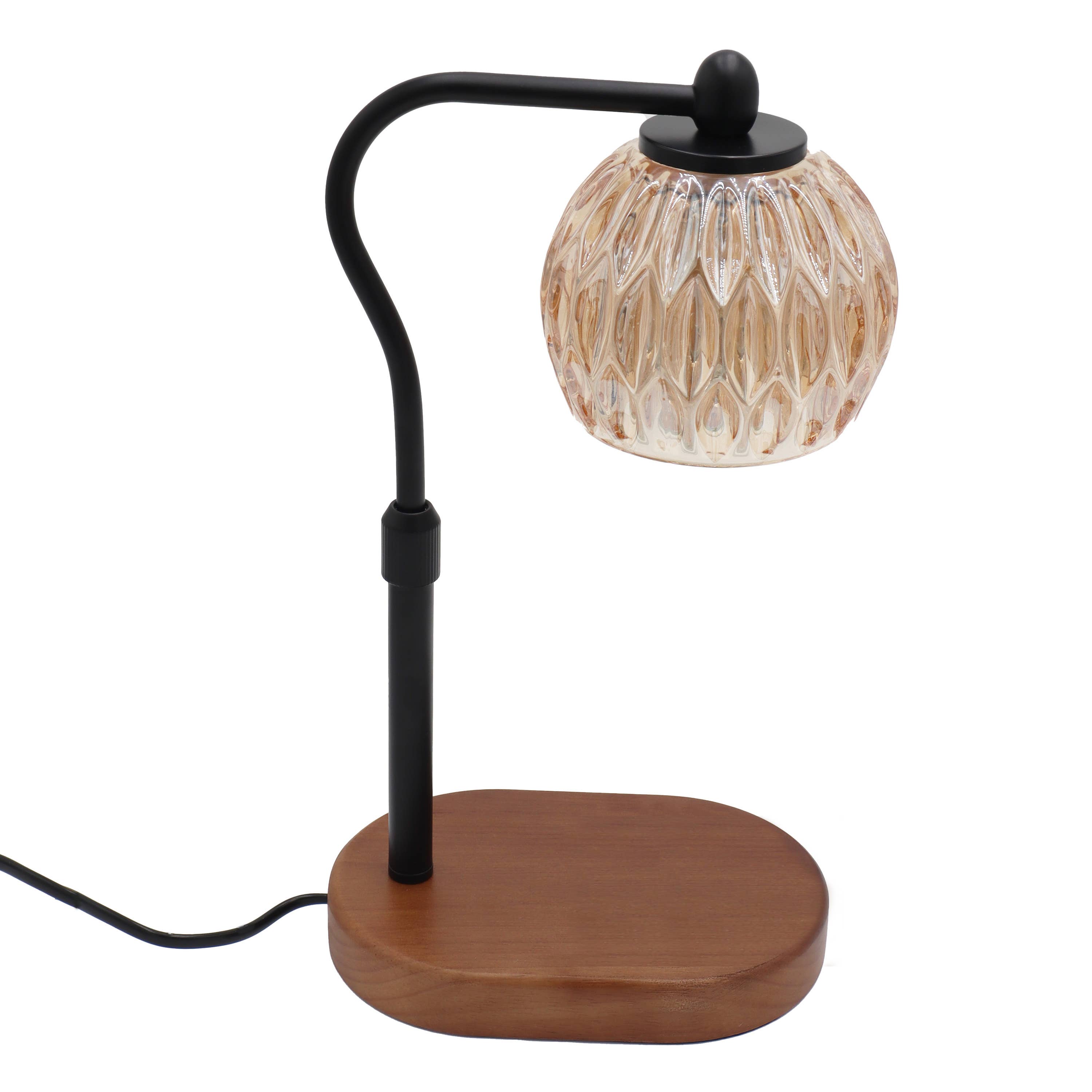 Candle Warmer Lamp - Crystal Glass & Wood Base