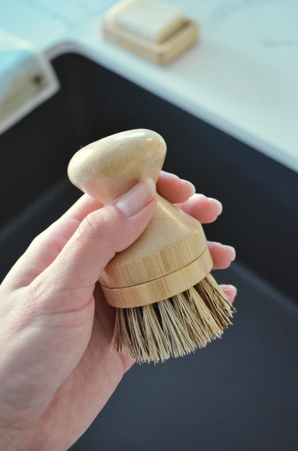 Bamboo Pot Scrubbing Brush with Replaceable Head