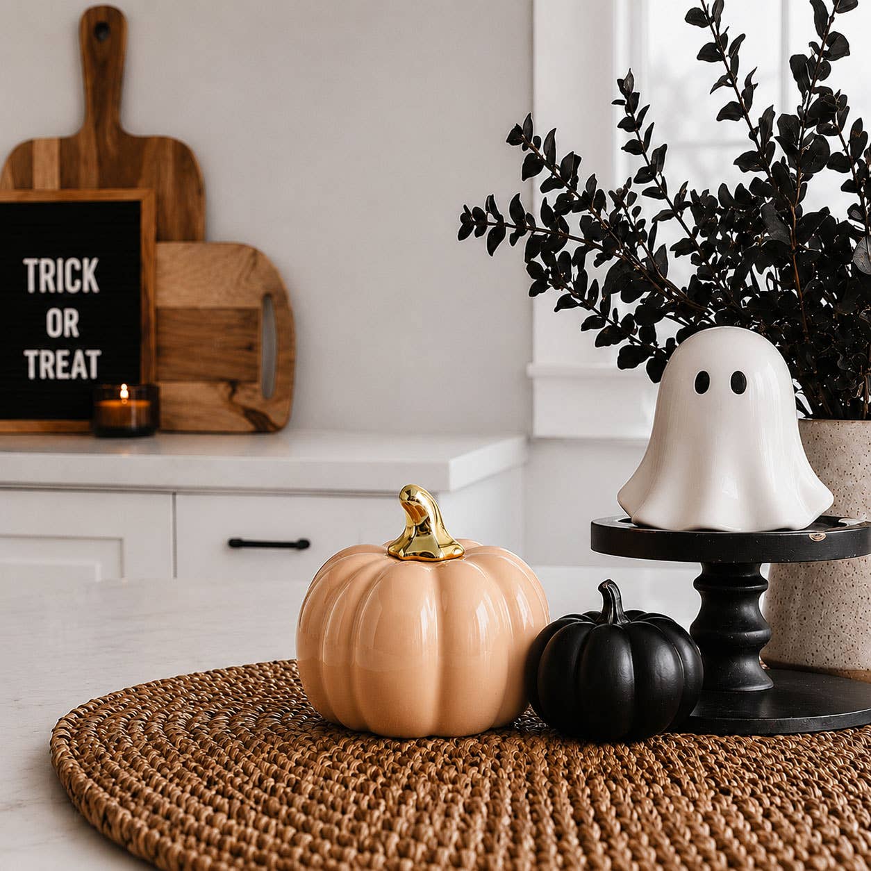 Fall Mini Pumpkins Ceramic: Pastel-Blush