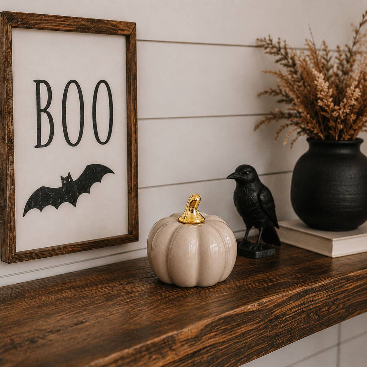 Fall Mini Pumpkins Ceramic: Pastel-Brown