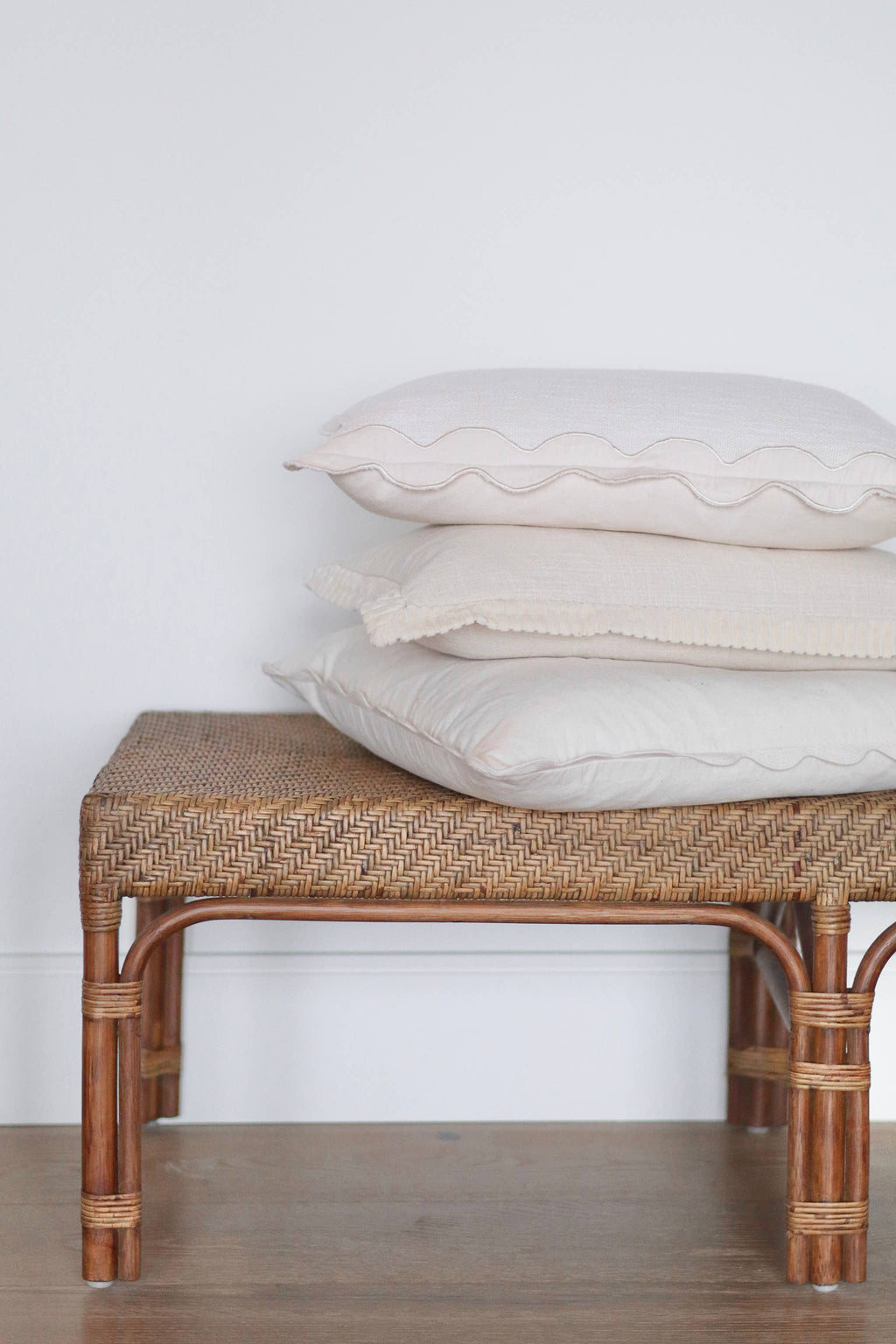 21x12 Corded Velvet Edge Pillow, Ivory: Cover with Filler