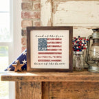 Land of the Free American Flag - Framed Sign