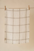 Classic Checks Cosette Linen Kitchen Towel - White