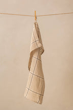 Big Checks Edith Linen Kitchen Towel - Beige