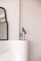 Vintage Inspired Iron Bell Stands Shelf Styling