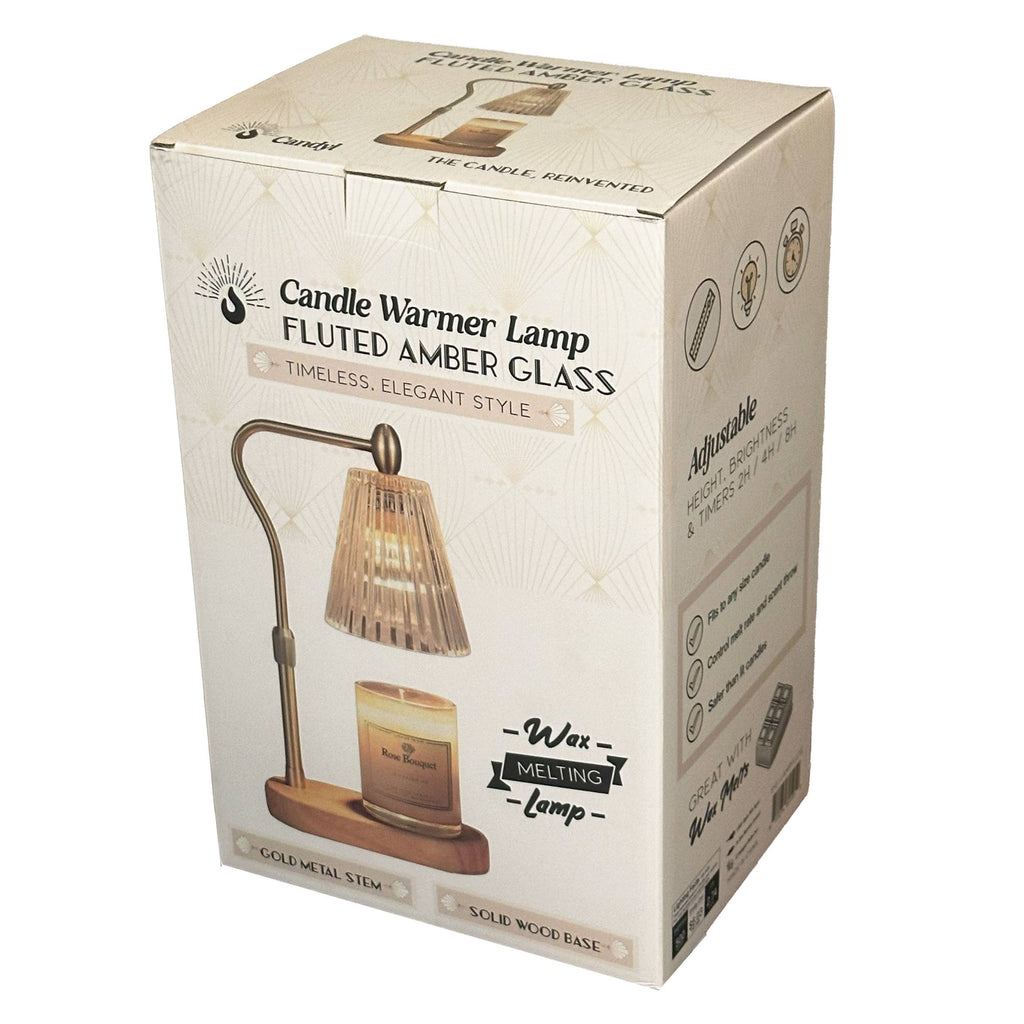 Warmer Flute - Candle Warmer Lamp with Fluted Amber Glass
