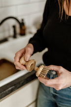 Bamboo Pot Scrubbing Brush with Replaceable Head