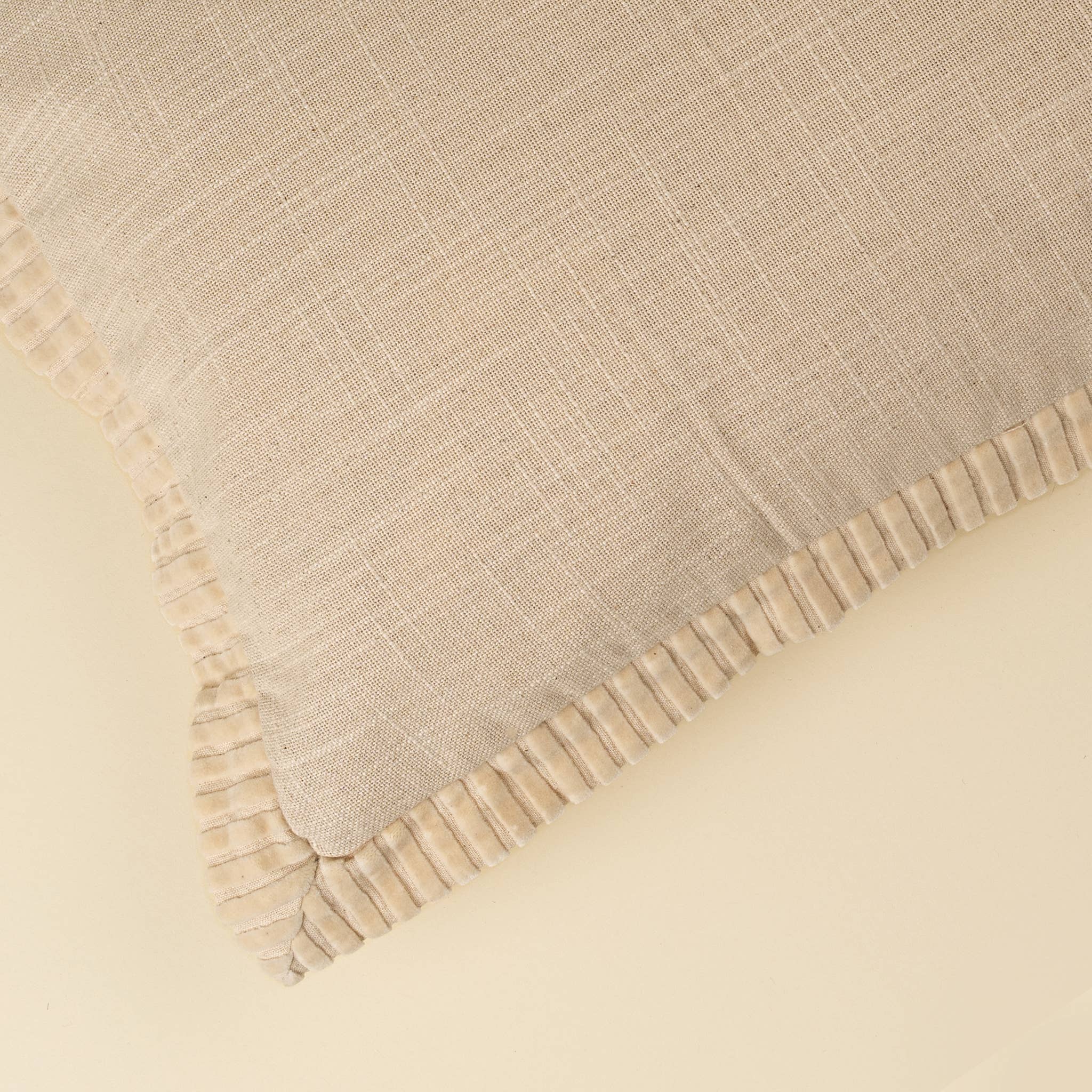 21x12 Corded Velvet Edge Pillow, Ivory: Cover with Filler