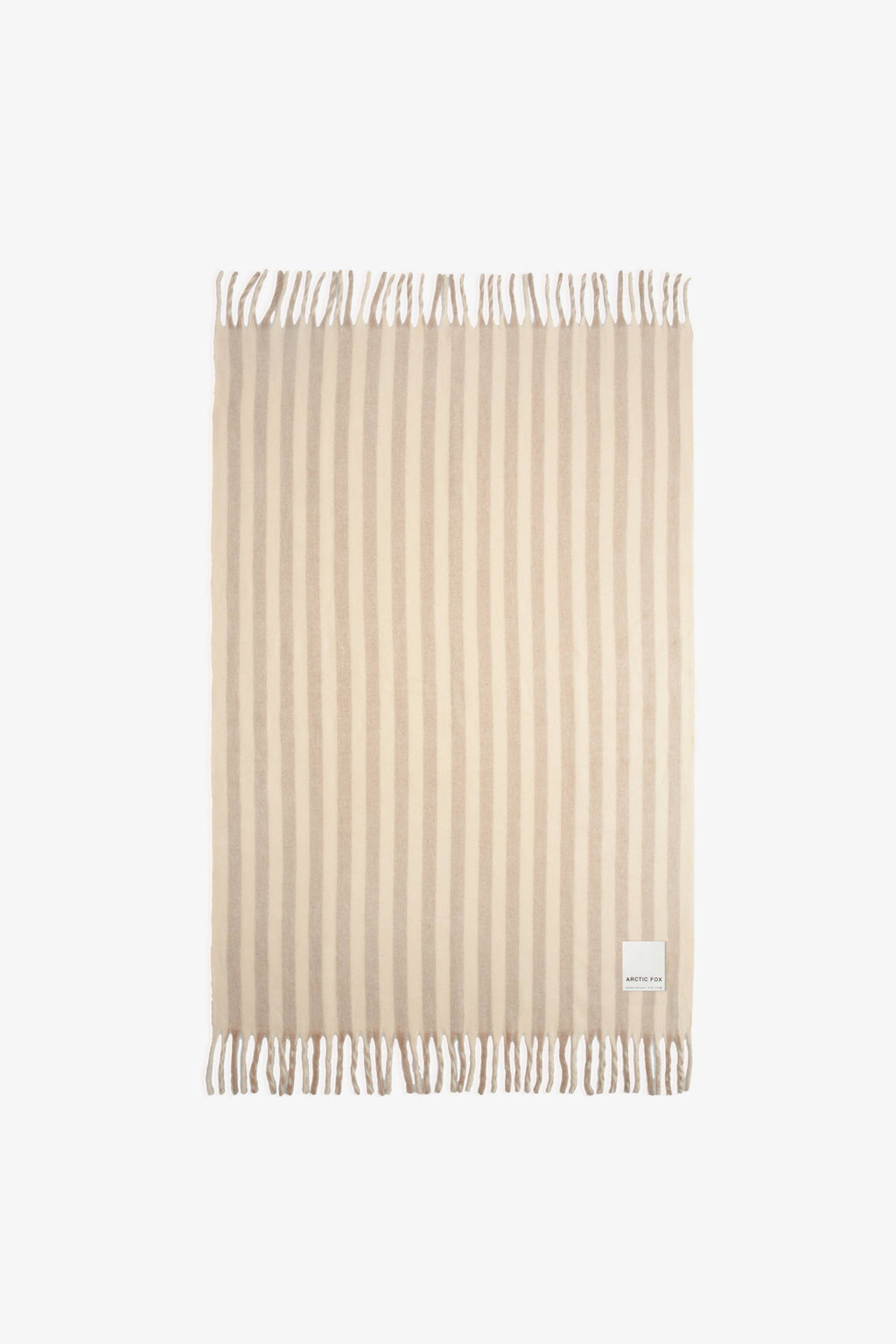 Merino Wool Blend Throw | Pale Taupe Stripe