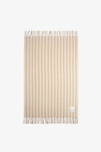 Merino Wool Blend Throw | Pale Taupe Stripe