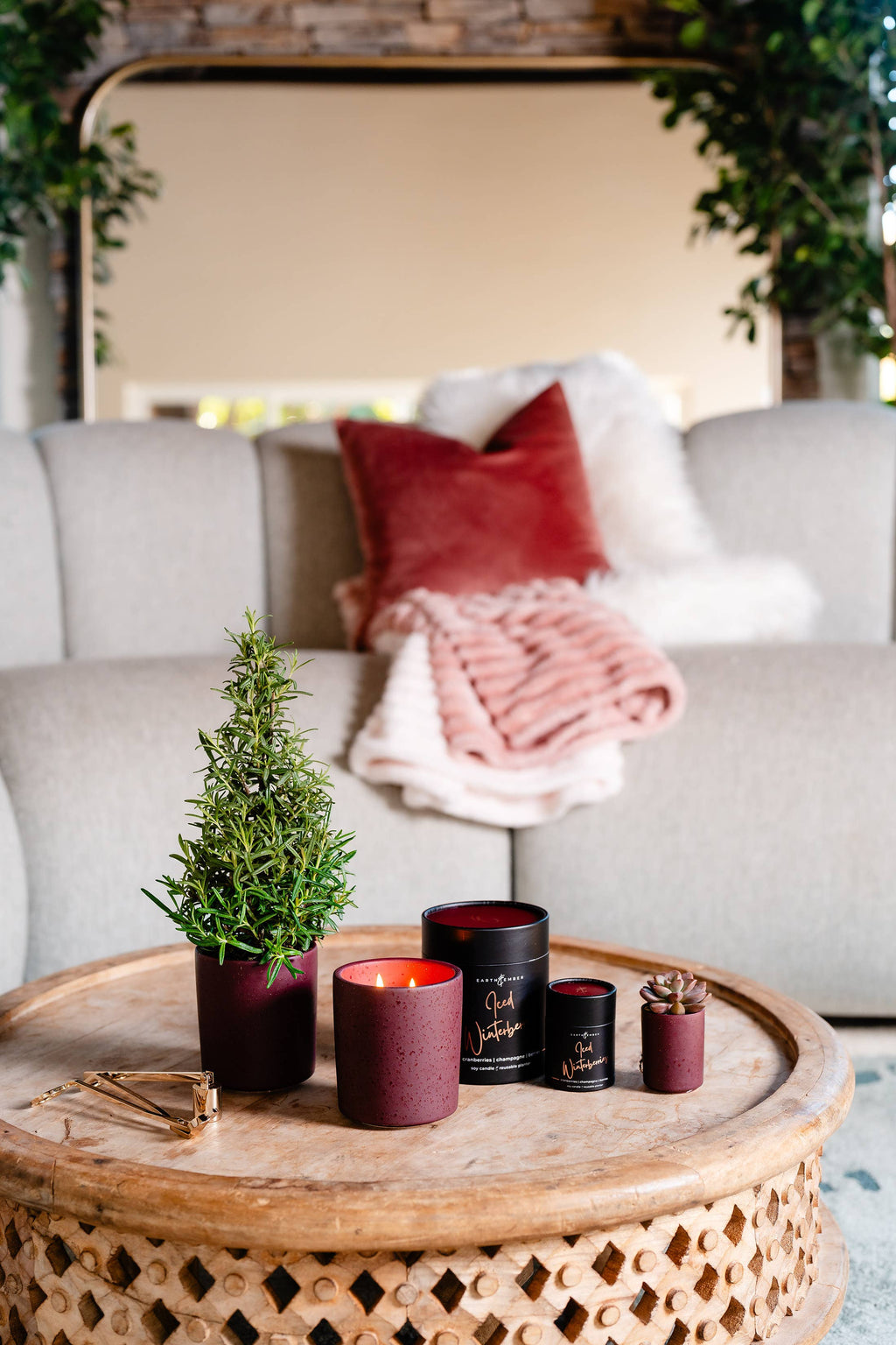 Earth & Ember 2 oz Candle: Iced Winterberries
