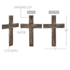 Rustic Solid Wood Faith Cross Wall Decor Distressed 18"